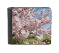 VstaDank Butterflies Chase The Spring Light Leather Wallet for Men Bifold Wallet Stylish Slim Front Pocket Wallets Credit Card Holder Cash Purse