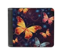 VstaDank Butterfly Pattern Wallet Extra Capacity Bifold Wallet Slim Leather Wallets Credit Card Holder Coin Purse for Men