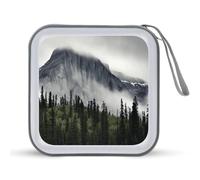 VstaDank Canadian Smokey Mountain Cliff CD Case DVD Holder Storage Portable Carrying Binder Holder Wallet Large Storage Disc Wallet Bag Hard Plastic DVD Disc Case Large Media Binder Capacity 40 Sheets