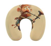 VstaDank Cartoon Scottish Bagpipe Neck Pillow Soft Comfortable Travel U Shaped Pillows Portable Pillows for Shoulder Memory Foam Head Support Pillow for Airplane Car Home Office