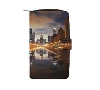 VstaDank Chicago Wallet for Women Men Large Capacity Credit Card Holder,Multiple Card Slots Cute Clutch Wallet with Zip Slim PU Leather Long Wallets Bifold Travel Wallets
