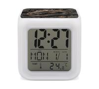 VstaDank Chinese Dragon Style Alarm Clock Sleep Trainer 7 Color Changing Night Light Modern Touch Bedside Lamp Fashion Digital Clock with Temperature Display Wake Clocks for Loud Alarm