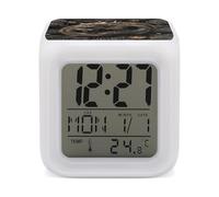 VstaDank Chinese Dragon Style Alarm Clock Sleep Trainer 7 Color Changing Night Light Modern Touch Bedside Lamp Fashion Digital Clock with Temperature Display Wake Clocks for Loud Alarm
