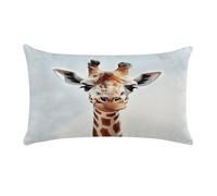 VstaDank Clever Giraffe Throw Pillow Cover Rectangular Lumbar Throw Pillow Case Soft Farmhouse Accent Decorative Cushion Cases Short Plush Pillowcase with Zipper 12 X 20 Inch