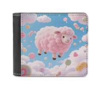 VstaDank Cloud Candy Sheep PU Leather Wallet Credit Card Holder Extra Capacity Bifold Wallets for Men Women Fashion Wallet