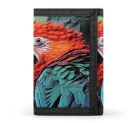 VstaDank Colorful Parrot Trifold Wallet Slim Billfold With ID Window Extra Capacity Credit Card Holder Stylish Front Pocket Purses