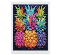 VstaDank Colorful Pineapple Diamond Painting Kits Square Diamond Art Canvas Round Full Drill Diamonds Dots Paintings DIY Fun Diamonds Pictures Gem Art for Home Wall Decor Gift