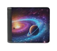 VstaDank Colorful Solar System Wallet Extra Capacity Bifold Wallet Slim Leather Wallets Credit Card Holder Coin Purse for Men