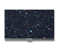 VstaDank Constellation Star Clusters Galaxies Business Card Holder Slim Metal Business Card Case Portable Professional Name Card Holder Minimalist Name Card Case Personalized Business Card Organizer