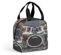 VstaDank Cool Drum Set Lunch Bag Insulated Lunch Box for Unisex Reusable Cute Cooler Cooling Handbag Large Capacity Multi-Purpose Lunch Bags for Work Picnic Travel Office
