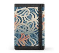 VstaDank Coral Coloured Patterns Wallet for Men Women Stylish Trifold Wallet Slim Minimalist Front Pocket Outdoor Sports Wallets Cards Purse