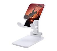 VstaDank Cowboy West Cell Phone Stand for Desk Adjustable Foldable Phone Holder for 4-13 Inch Smartphones and Tablets,Travel Office Desk Accessories,White-Style