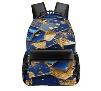 VstaDank Cracked Lapis Lazuli Leaf Backpack-Durable,Lightweight,Travel Laptop Backpacks for Adult,Computer Bag for Hiking Outdoor Sports