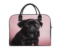 VstaDank Cute Black Pug Laptop Bag with Shoulder Strap | Messenger Shoulder Bag Adjustable Lightweight Laptop Briefcase with Large Capacity Handbag Tote Bag Computer Bags for Office