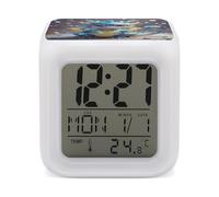VstaDank Cute Dragon Alarm Clock Sleep Trainer 7 Color Changing Night Light Modern Touch Bedside Lamp Fashion Digital Clock with Temperature Display Wake Clocks for Loud Alarm