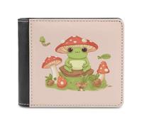 VstaDank Cute Frogs And Mushrooms Wallet Mens Bifold Wallet with Multiple Card Slots PU Leather Slim Billfold Minimalist Wallets