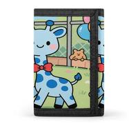 VstaDank Cute Giraffe Wallet Wallets Credit Card Holder Slim Minimalist Wallets with Zipper Thin Purse Trifold Wallet
