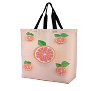 VstaDank Cute Grapefruit Grocery Bag Reusable Shopping Bag Washable Collapsible Tote Large Capacity Shopping Tote Fashion Market Shopper Bags for Supermarket Camping Traveling