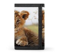 VstaDank Cute Little Animal Lion Trifold Wallet Slim Billfold With ID Window Extra Capacity Credit Card Holder Stylish Front Pocket Purses
