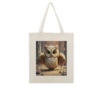 VstaDank Cute Owl Canvas Tote Bag with Handles Extremely Sturdy Reusable Shopping Bag Lightweight Foldable Cotton Cloth Grocery Bags Magic Aesthetic Tote Bag for Women Travel