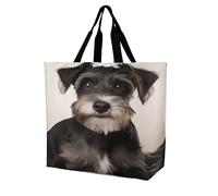 VstaDank Cute Schnauzer Grocery Bag Reusable Shopping Bag Washable Collapsible Tote Large Capacity Shopping Tote Fashion Market Shopper Bags for Supermarket Camping Traveling