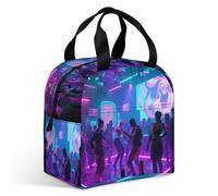 VstaDank Cyber Bar Light And Shadow Lunch Bag Insulation Up,Cooler Bag with Storage Pocket,Lunch Box for Reusable Easy to Fold
