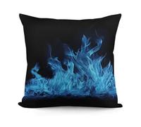VstaDank Decorative Blue Flame Throw Pillow Covers Luxury Soft Pillowcases Fluffy Plush Accent Pillow Cases Personalized Square Lumbar Pillows Shells for All Seasons 18" X 18"