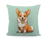 VstaDank Decorative Corgi Cute Dog Throw Pillow Covers Luxury Soft Pillowcases Fluffy Plush Accent Pillow Cases Personalized Square Lumbar Pillows Shells for All Seasons 18" X 18"