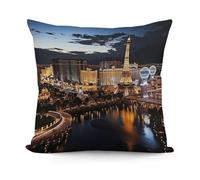VstaDank Decorative Las Vegas Night View Throw Pillow Covers Luxury Soft Pillowcases Fluffy Plush Accent Pillow Cases Personalized Square Lumbar Pillows Shells for All Seasons 18" X 18"