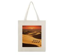 VstaDank Desert Camel Caravans Canvas Tote Bag Shopping Bags Handbag