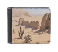 VstaDank Desert Ruins Bifold Wallet for Men & Women,Small Wallets Secure And Durable,Front Pocket Wallet for Gift