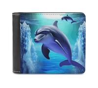 VstaDank Dolphin Wallet Extra Capacity Bifold Wallet Slim Leather Wallets Credit Card Holder Coin Purse for Men