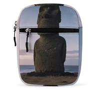 VstaDank Easter Island Statues Crossbody Bag Unisex,Sling Bag with Adjustable Strap And Zip,Shoulder Bags for Work Travel