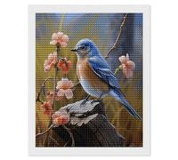 VstaDank Eastern Bluebird Diamond Painting Kits Exquisite DIY Full Round Drill Diamond Dots Painting for Adults Beginner Diamond Photo Paint with Diamond Picture Art Wall Decor 16"x20"