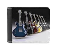 VstaDank Electric Guitar Leather Wallet Slim Bifold Wallet Front Pocket Wallets Billfold Coin Purse Credit Card Holder