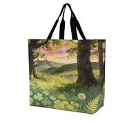 VstaDank Everything Grows Reusable Grocery Bags Multipurpose Large Shopping Bags Heavy Duty Foldable Tote Bag with Handles Shoulder Bag for Work Beach Travel And Shopping Grocery