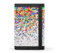 VstaDank Falling Confetti Wallet for Men Women Stylish Trifold Wallet Slim Minimalist Front Pocket Outdoor Sports Wallets Cards Purse
