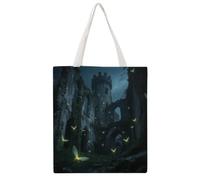 VstaDank Firefly Castle Shopping Bags Canvas Tote Bag Beach Bag