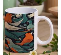 VstaDank Flock of Birds Coffee Mugs Ceramic Camper Mug White Coffee Cup with Handles Personalized Tazas Para Sublimacion Novelty Water Cups Tea Mug Gifts for Home Office Party 11 Oz