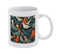 VstaDank Flock of Birds Mugs Fashion White Mug with Handle Premium Ceramic Coffee Mug Personalized Sublimation Mugs Modern Tea Cup Large Coffee Cups Home Office Use& Gift