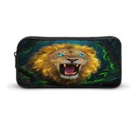 VstaDank Fluorescent Lion Pencil Case Large Capacity Pencil Pouch Portable Cute Pen Bags Multifunctional Pencil Bag Sturdy Aesthetic Pen Pouch Fashion Tool Bag Desk Organizer Unisex