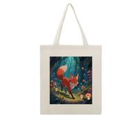 VstaDank Fox Canvas Tote Bag Shopping Bags Handbag