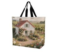 VstaDank French Country Grocery Bag Reusable One Shoulder Shopping Bags Portable Large Capacity Plain Bag Lightweight Purse Women Shoulder Bags for Shopping Grocery Beach