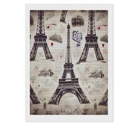 VstaDank French Paris Tour Eiffel Tower Diamond Painting Kits Full Drill for Adults Round Paint with Diamond Pictures Gem Art DIY Personalized Diamonds Art Photo Wall Art for Living Room Decor Gift