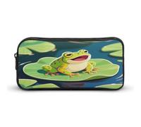 VstaDank Frog in The Pond Pencil Case Large Capacity Pencil Pouch Portable Cute Pen Bags Multifunctional Pencil Bag Sturdy Aesthetic Pen Pouch Fashion Tool Bag Desk Organizer Unisex