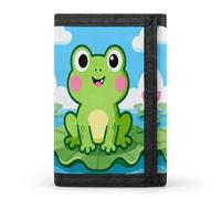 VstaDank Frog Wallets Fashion Trifold Wallet with Zipper&Keychain Large Front Pocket Wallets Slim RFID Blocking Wallet Credit Card Holder Coin Purse for Adult