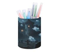 VstaDank Ghost Castle Pen Holder for Desk Makeup Brush Holders Stylish Pen Cup Cute Pencil Cup Round Pencil Holder Decor Brush Scissor Holders for Multifunctional Office Supplies