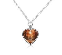 VstaDank Golden Maple Warms The Path Urn Necklace for Ashes Personalized Pet Cremation Jewelry for Ashes Pendant Heart Urn Necklace Memorial Keepsake Jewelry for Pet Dog Cat Ashes Necklace