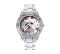 VstaDank - Gorgeous Maltese Dog Watches for Men, Business Watch with Stainless Steel Strap, Personalized Alloy Analog Wrist Watch, Classic Watches for Work