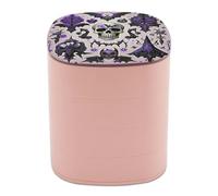 VstaDank Gothic Skull Jewelry Box with Mirror 4-Layer Rotating Jewelry Tray Case Portable Jewelry Case Trinket Boxes Trinket Cases Travel Jewelry Organizer Earrings Storage Box